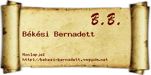 Békési Bernadett névjegykártya