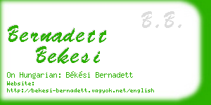 bernadett bekesi business card